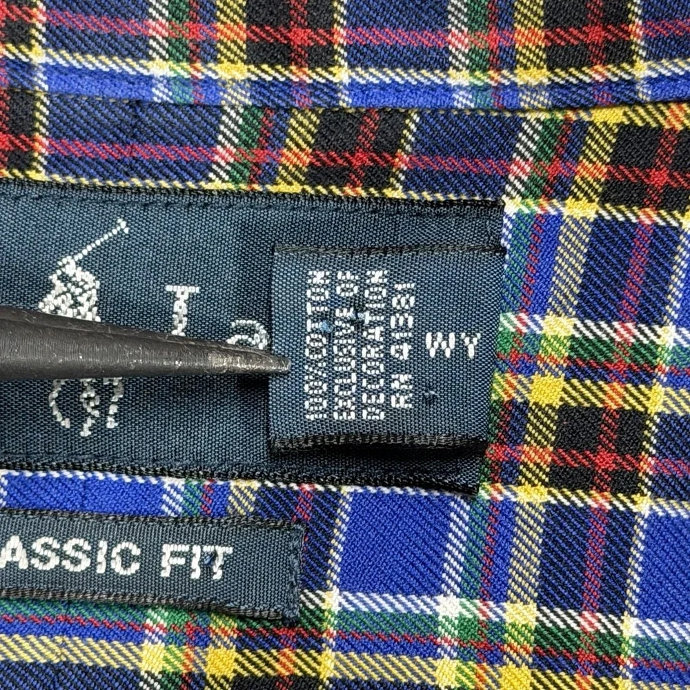 Ralph Lauren Shirt Mens 4XB Classic Fit Multicolor Plaid 100% Cotton Pony Preppy